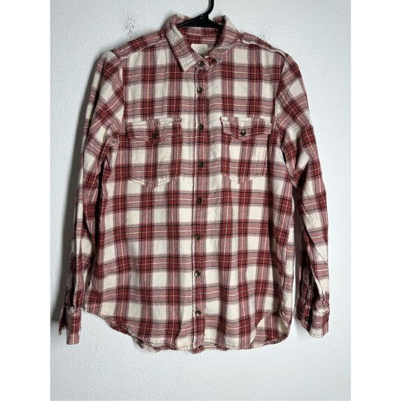 Billabong Women’s Long Sleeve Button Down Multi-Color Plaid Flannel Shirt Size L - Picture 1 of 12